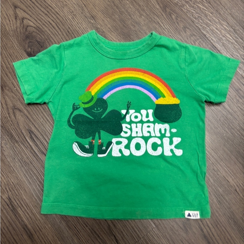 GAP Kids 2T Green 'You Sham-Rock' Tee, Excellent Cndtn, offrswlcm, 15%offw2+Bdle